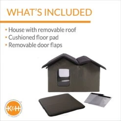 K&H Pet Products Extra-Wide Outdoor Unheated Kitty House -Cat Supplies 100533 PT2. AC SS1800 V1624629478