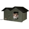 K&H Pet Products Outdoor Heated Kitty House Extra-Wide Cat Shelter