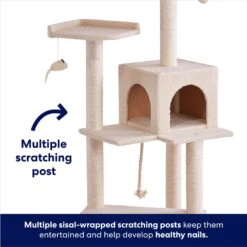 Frisco 57-in Faux Fur Cat Tree & Condo -Cat Supplies 101805 PT2. AC SS1800 V1667229735