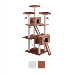 Frisco 72-in Large Base Faux Fur Cat Tree & Condo -Cat Supplies 101809 PT5. AC SS1800 V1584453202