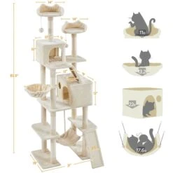 Yaheetech Multi-Level 82.5-in Cat Tree & Condo -Cat Supplies 1033078 PT2. AC SS1800 V1702673510