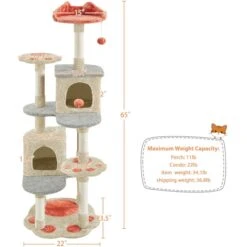 Yaheetech Paw-Shaped Play 65-in Cat Tower -Cat Supplies 1033150 PT2. AC SS1800 V1702673563