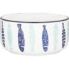Signature Housewares Coastal Fish Non-Skid Ceramic Cat Bowl