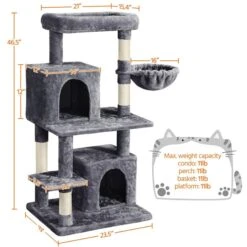 Yaheetech 46.5-in Plush Cat Tree & Condo 9 Yaheetech 46.5-in Plush Cat Tree & Condo -Cat Supplies 1036310 PT2. AC SS1800 V1703798771