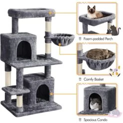 Yaheetech 46.5-in Plush Cat Tree & Condo 10 Yaheetech 46.5-in Plush Cat Tree & Condo -Cat Supplies 1036310 PT3. AC SS1800 V1703798769