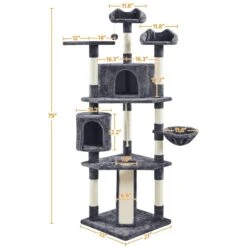 Yaheetech 79-in Plush Cat Tree & Condo -Cat Supplies 1036326 PT2. AC SS1800 V1703797678