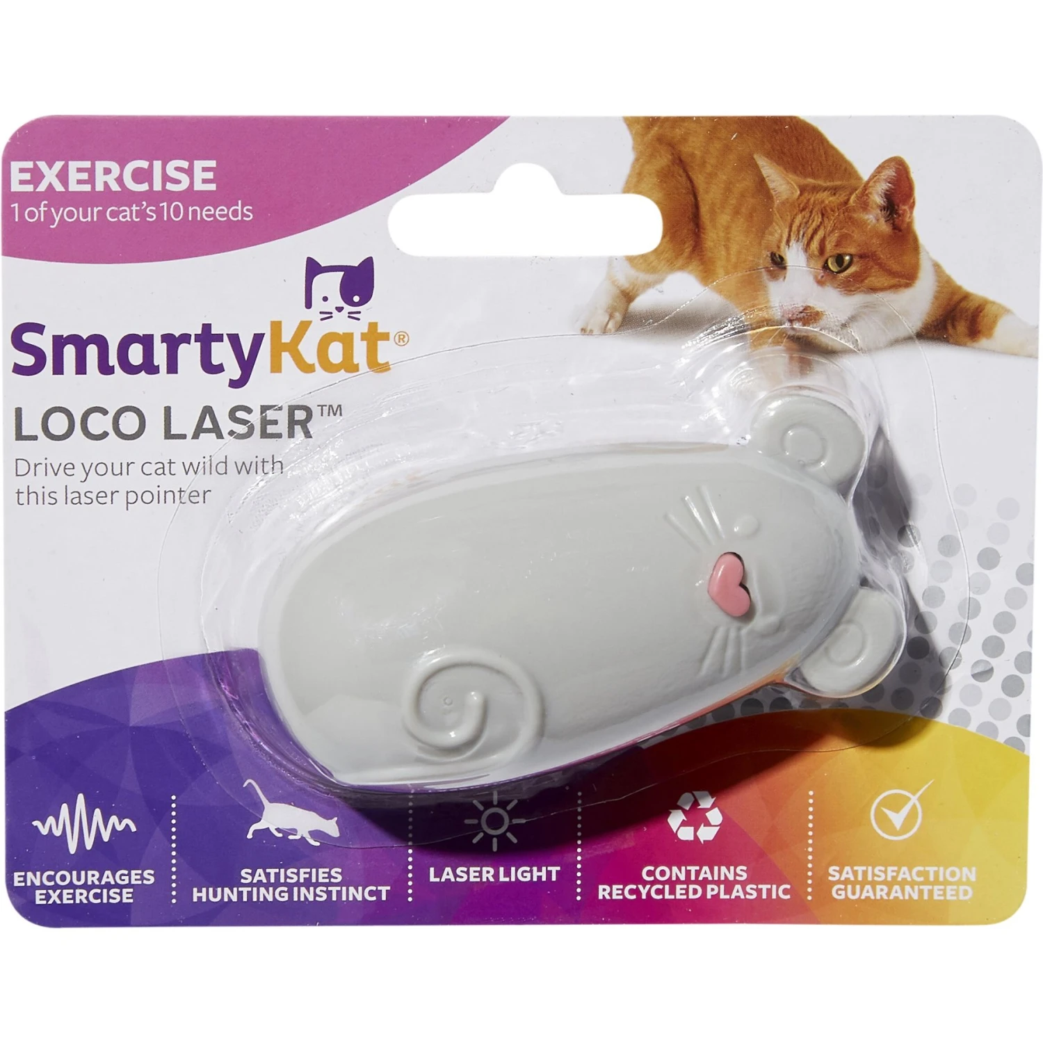 SmartyKat Loco Laser Cat Toy, Color Varies 1 SmartyKat Loco Laser Cat Toy, Color Varies