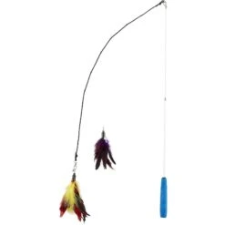 Pet Fit For Life 2 Feather Wand Cat Toy, Red & Purple -Cat Supplies 109320 PT3. AC SS1800 V1589320684