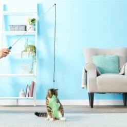 Pet Fit For Life 2 Fish Feather Wand Cat Toy -Cat Supplies 109324 PT2. AC SS1800 V1589320687