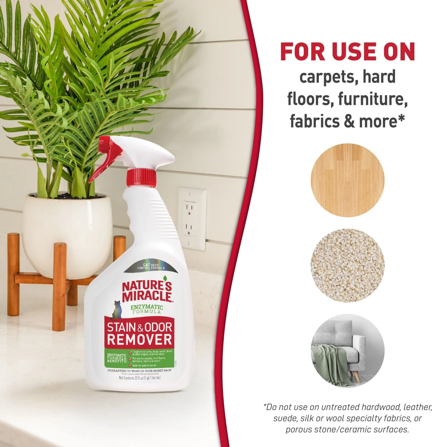 Nature's Miracle Cat Enzymatic Stain Remover & Odor Eliminator Spray, 32-oz Bottle 5 Nature's Miracle Cat Enzymatic Stain Remover & Odor Eliminator Spray, 32-oz Bottle - Image 5