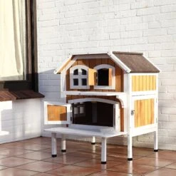 TRIXIE 2-Story Cottage Outdoor Wooden Cat House -Cat Supplies 118986 PT5. AC SS1800 V1492200744