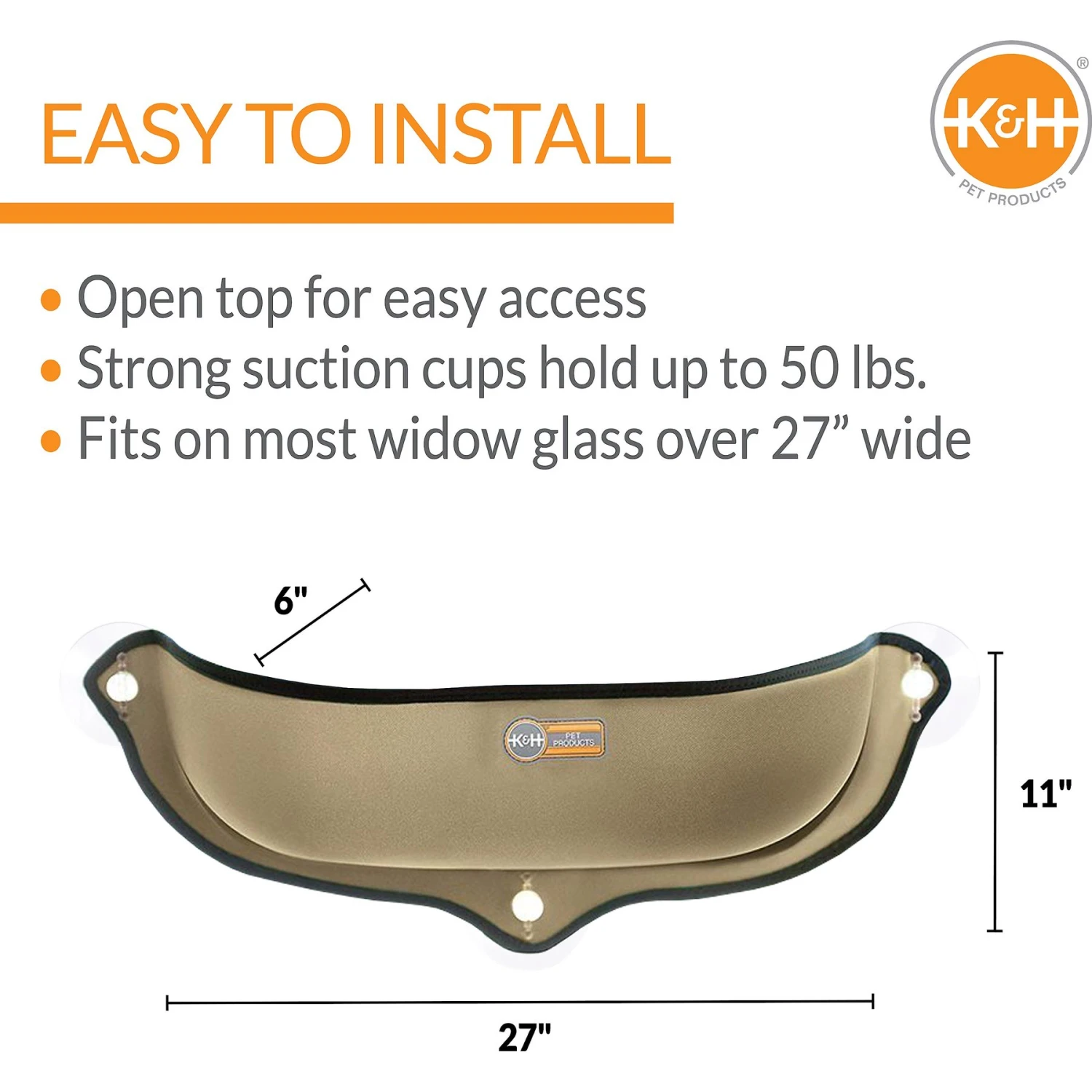 K&H Pet Products EZ Mount Kitty Sill Cat Window Perch 2 K&H Pet Products EZ Mount Kitty Sill Cat Window Perch - Image 2