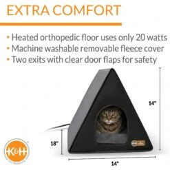 K&H Pet Products Heated A-Frame Cat House -Cat Supplies 121267 PT1. AC SS1800 V1627351308