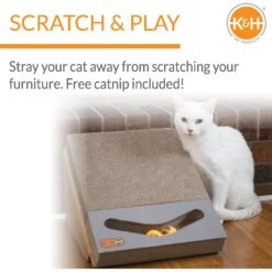 K&H Pet Products Scratch, Ramp & Track Cat Scratcher Toy With Catnip -Cat Supplies 121319 PT3. AC SS1800 V1627351013