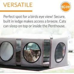 K&H Pet Products EZ Mount Penthouse Cat Window Perch -Cat Supplies 121329 PT1. AC SS1800 V1630732631