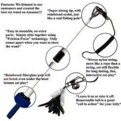 Pet Fit For Life 4 Piece Dual Rod Wand Cat Toy -Cat Supplies 123822 PT6. AC SS1800 V1589320852