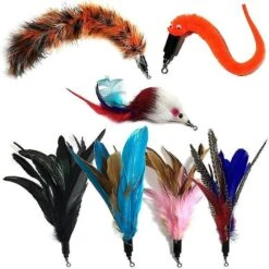 Pet Fit For Life 7 Piece Replacement Feather Pack For Wand Cat Toy