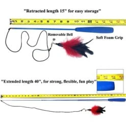 Pet Fit For Life 3 Piece Retractable Feather Wand Cat Toy -Cat Supplies 123831 PT5. AC SS1800 V1494453950