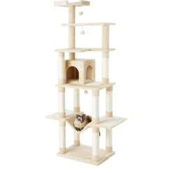 Frisco 78-in Faux Fur Cat Tree & Condo -Cat Supplies 128068 PT1. AC SS1800 V1505930986