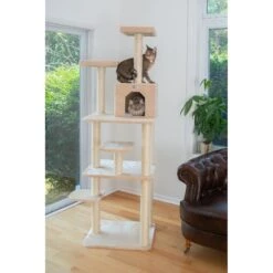 GleePet 74-in Faux Fur Cat Tree & Condo -Cat Supplies 130298 PT4. AC SS1800 V1639791691