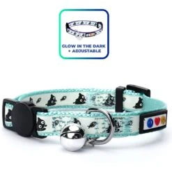Pawtitas Glow In The Dark Nylon Breakaway Cat Collar With Bell