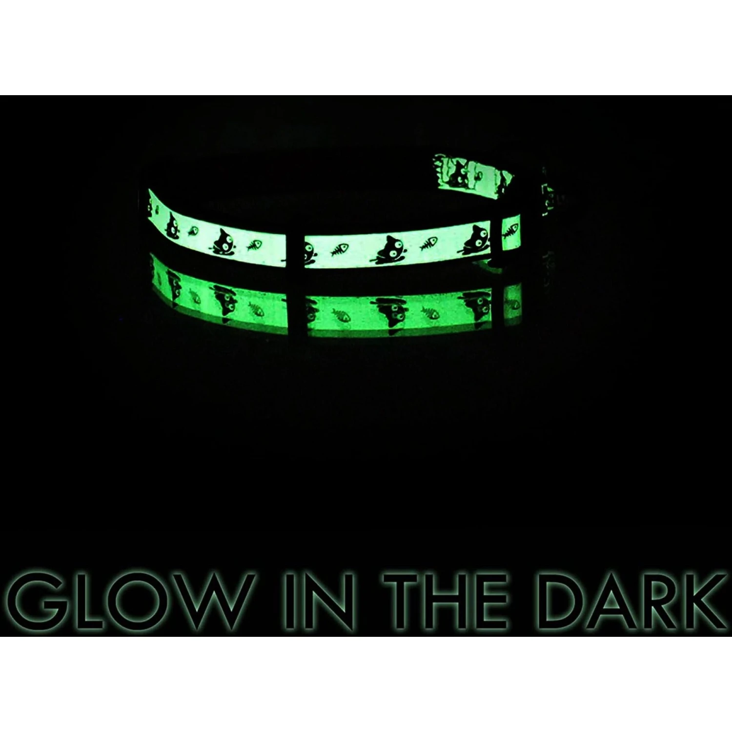 Pawtitas Glow In The Dark Nylon Breakaway Cat Collar With Bell 7 Pawtitas Glow In The Dark Nylon Breakaway Cat Collar With Bell - Image 7