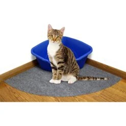 Drymate Corner Ridged Cat Litter Trapping Mat, Grey, 29.5-in X 29.5-in -Cat Supplies 134952 PT6. AC SS1800 V1502744878
