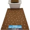 Drymate Protective & Decorative Cat Litter Mat, Brown Stripe, Large, 20-in X 28-in