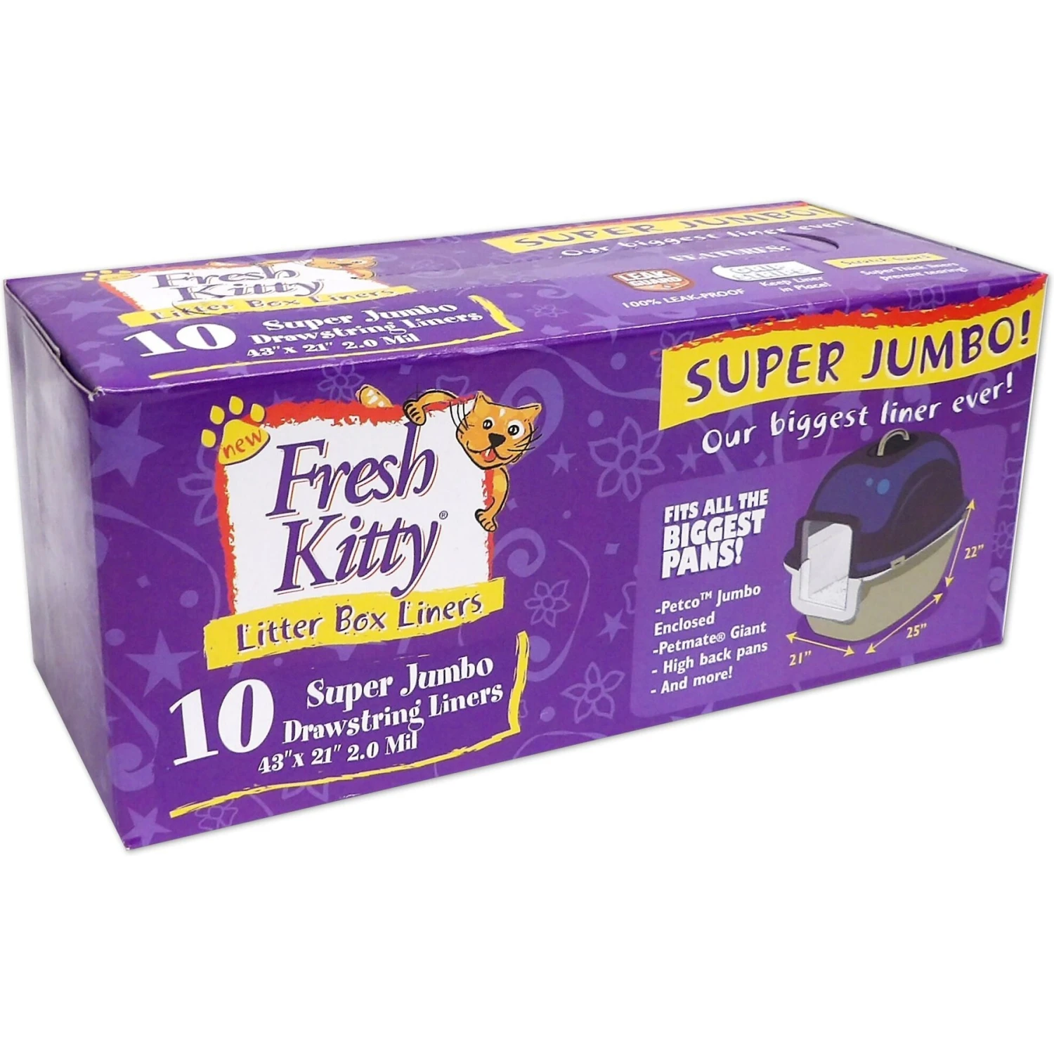 Fresh Kitty Super Jumbo Thick Litter Box Liners, 10 Count 1 Fresh Kitty Super Jumbo Thick Litter Box Liners, 10 Count