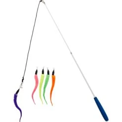Pet Fit For Life 5 Piece Squiggly Worm Wand Cat Toy -Cat Supplies 140078 PT5. AC SS1800 V1535648652