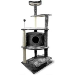 Tiger Tough Platform House Playground 59.8-in Faux Fur Cat Tree & Condo -Cat Supplies 140766 PT2. AC SS1800 V1618277515