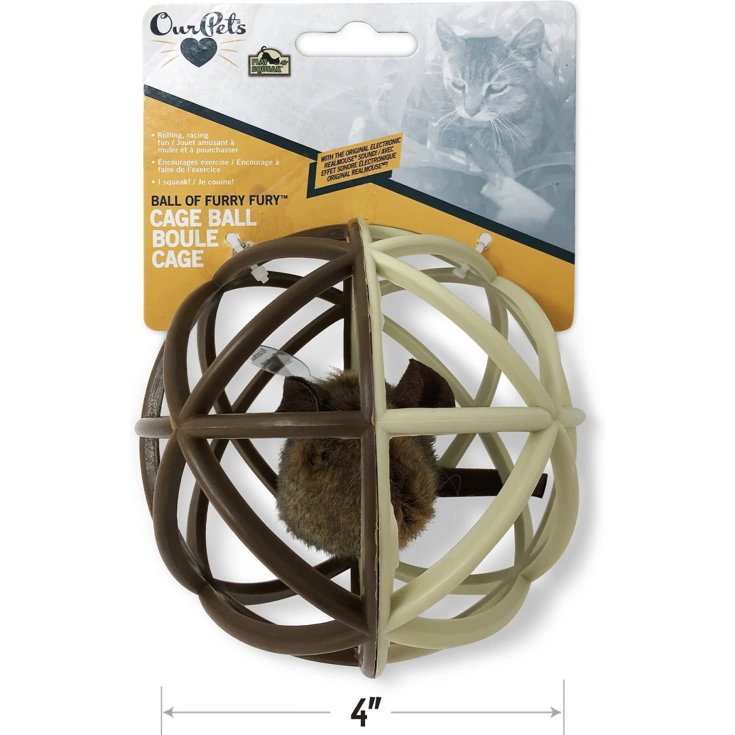 Pet Zone Ball Of Furry Fury Cat Toy With Catnip 2 Pet Zone Ball Of Furry Fury Cat Toy With Catnip - Image 2