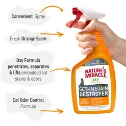 Nature's Miracle Cat Oxy Formula Set-In Stain Destroyer & Odor Remover Spray -Cat Supplies 152168 PT4. AC SS1800 V1701114551