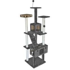 Tiger Tough Double Decker Playground 69.3-in Faux Fur Cat Tree & Condo -Cat Supplies 152645 PT2. AC SS1800 V1618279020