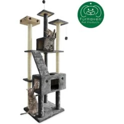 Tiger Tough Double Decker Playground 69.3-in Faux Fur Cat Tree & Condo -Cat Supplies 152645 PT3. AC SS1800 V1618277551