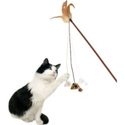Pet Zone Tiger Teaser Wand Cat Toy With Catnip, Color Varies -Cat Supplies 152692 PT1. AC SS1800 V1540482476