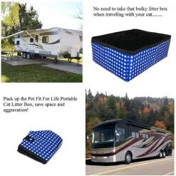 Pet Fit For Life Collapsible Portable Litter Box With Collapsible Bowl -Cat Supplies 159018 PT4. AC SS1800 V1552502527