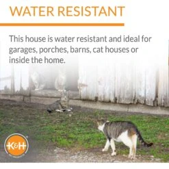 K&H Pet Products Birchwood Manor Wooden Outdoor Heated Cat House, Natural Wood -Cat Supplies 164062 PT4. AC SS1800 V1692208846