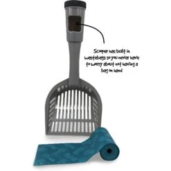 Fresh Kitty Large Deluxe Cat Litter Scoop With Waste Bag Handle -Cat Supplies 166726 PT2. AC SS1800 V1556122707