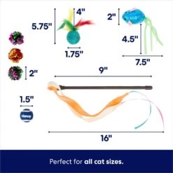 Frisco Plush, Teaser, Ball & Tunnel Variety Pack Cat Toy With Catnip -Cat Supplies 169688 PT2. AC SS1800 V1692190912