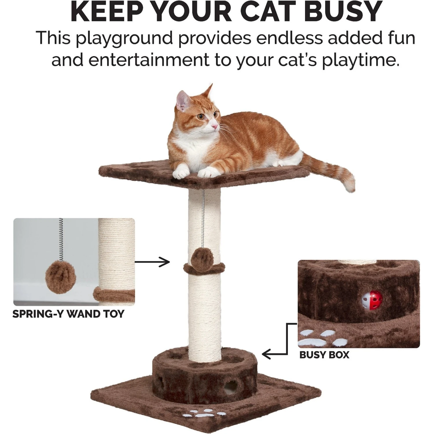 Tiger Tough Scratching Post 22.5-in Faux Fur Cat Tree 5 Tiger Tough Scratching Post 22.5-in Faux Fur Cat Tree - Image 5