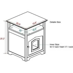 Arf Pets Designer Enclosed Cat Litter Box -Cat Supplies 173265 PT2. AC SS1800 V1617700009