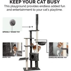 Tiger Tough Skyscraper Floor-to-Ceiling Faux Fur Cat Tree & Condo -Cat Supplies 176086 PT4. AC SS1800 V1618278126