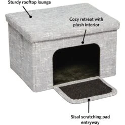MidWest Curious Cube Cat Condo -Cat Supplies 176498 PT2. AC SS1800 V1582739085