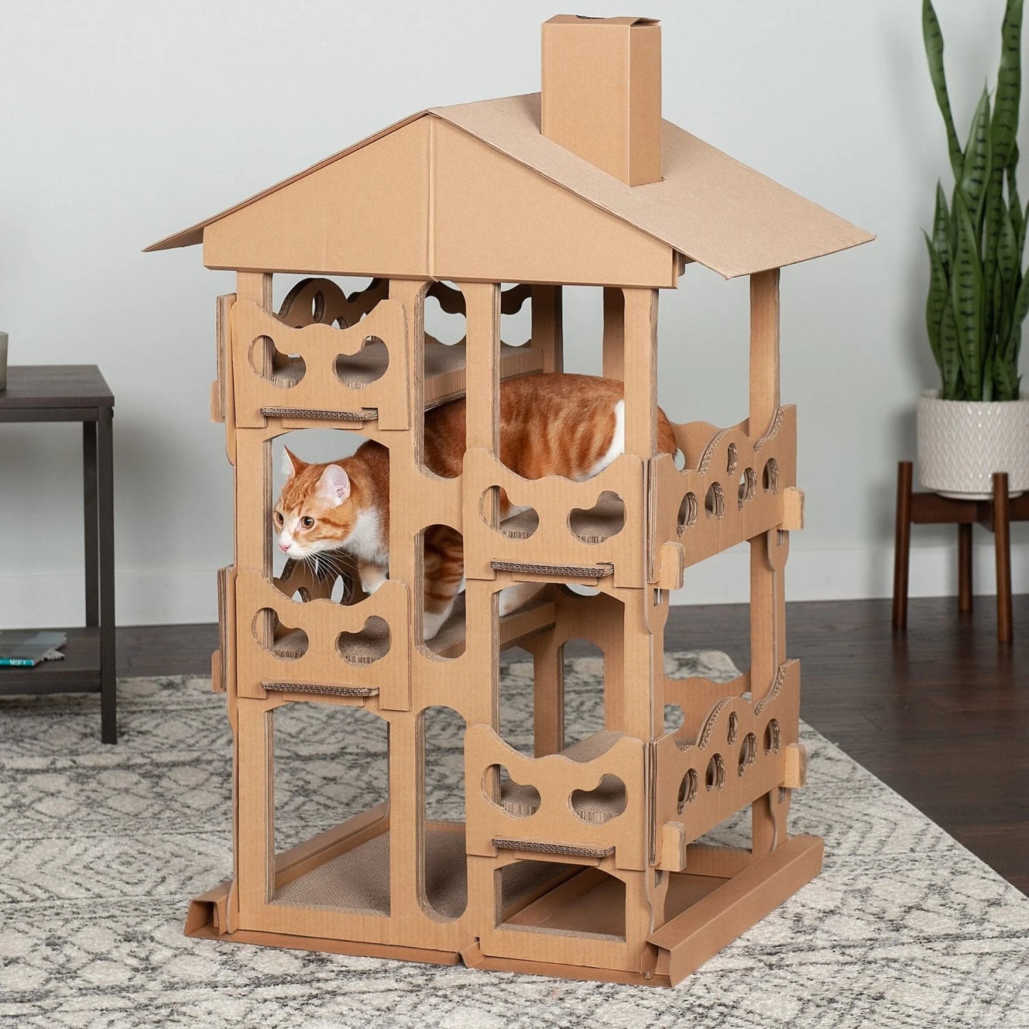 Tiger Tough Tower Playground 22.83-in Corrugated Cat Tree 1 Tiger Tough Tower Playground 22.83-in Corrugated Cat Tree