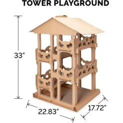 Tiger Tough Tower Playground 22.83-in Corrugated Cat Tree 9 Tiger Tough Tower Playground 22.83-in Corrugated Cat Tree -Cat Supplies 178843 PT1. AC SS1800 V1613084795