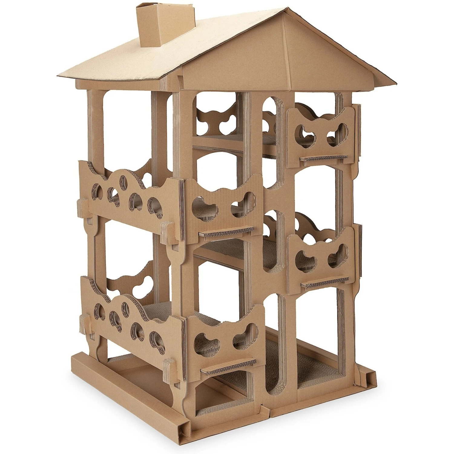 Tiger Tough Tower Playground 22.83-in Corrugated Cat Tree 3 Tiger Tough Tower Playground 22.83-in Corrugated Cat Tree - Image 3