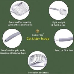 SunGrow Non-Stick Metal Scoop Kitty Box Cat Litter Scooper -Cat Supplies 179562 PT3. AC SS1800 V1561406845