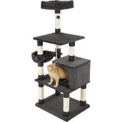 Frisco 59-in Faux Fur Cat Tree & Condo -Cat Supplies 180387 PT5. AC SS1800 V1584453425