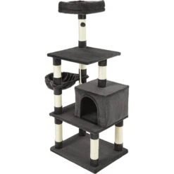 Frisco 59-in Faux Fur Cat Tree & Condo -Cat Supplies 180387 PT6. AC SS1800 V1584453440